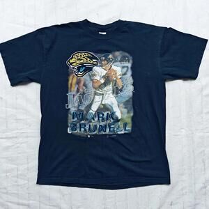 Vintage Mens Jacksonville Jaguars NFL Black T Shirt Size XL X Large Brunell 1997
